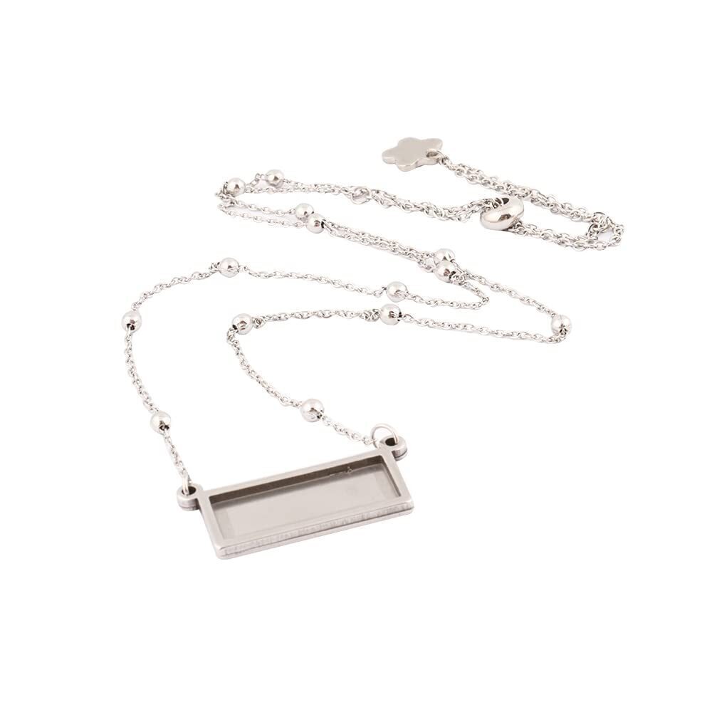7969 6pcs Stainless Steel 10x25mm Rectangle Cabochons Pendant Blank Bezel